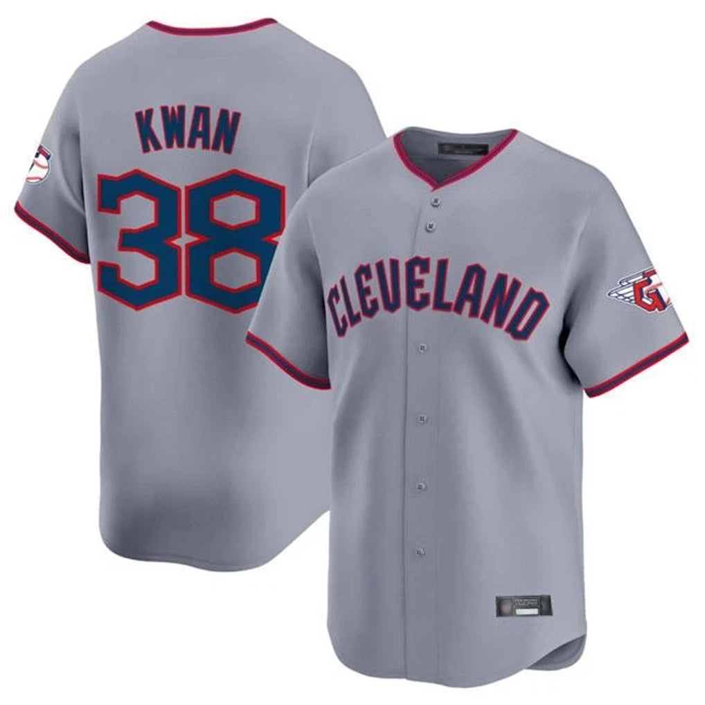 C.Guardians #38 Steven Kwan Player Gray Road Limited Home Game Gdoa Stitched Jerseys