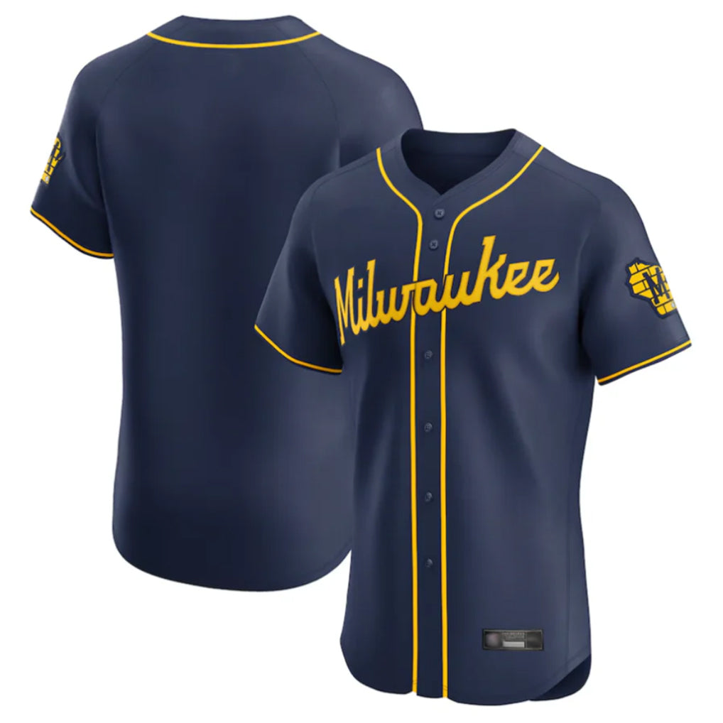 M.Brewers ## Brewers Blank Player Navy Home Limited Elite Gdoa Stitched Jerseys