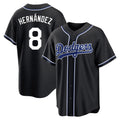 LA.Dodgers #8 Enrique Hern¨¢ndez Player Black Carbon Limited Home Gdoa Stitched Jerseys