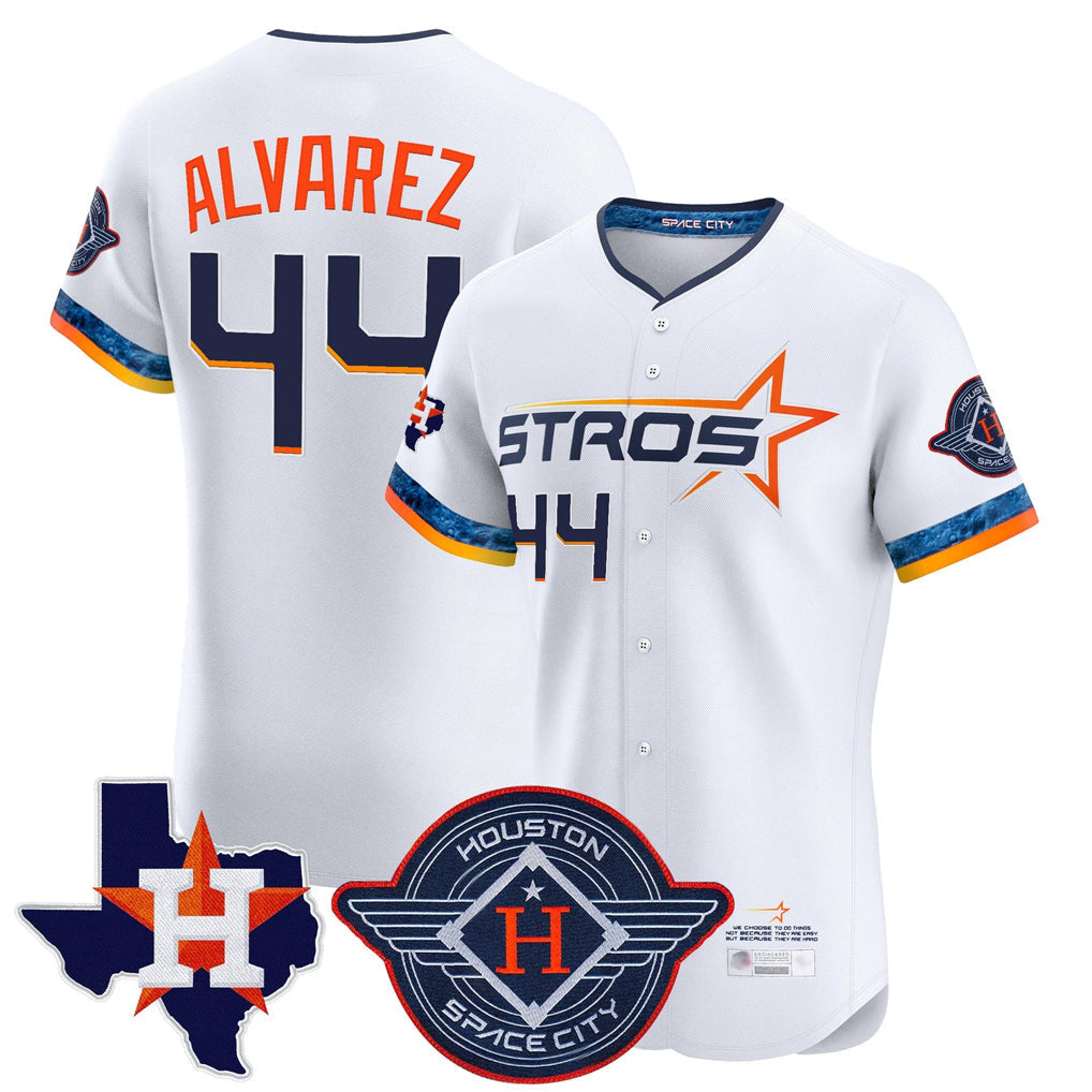 H.Astros #44 Yordan Alvarez Player White City Connect Texas Patch Vapor Premier Limited Elite Home Gdoa Stitched Jerseys