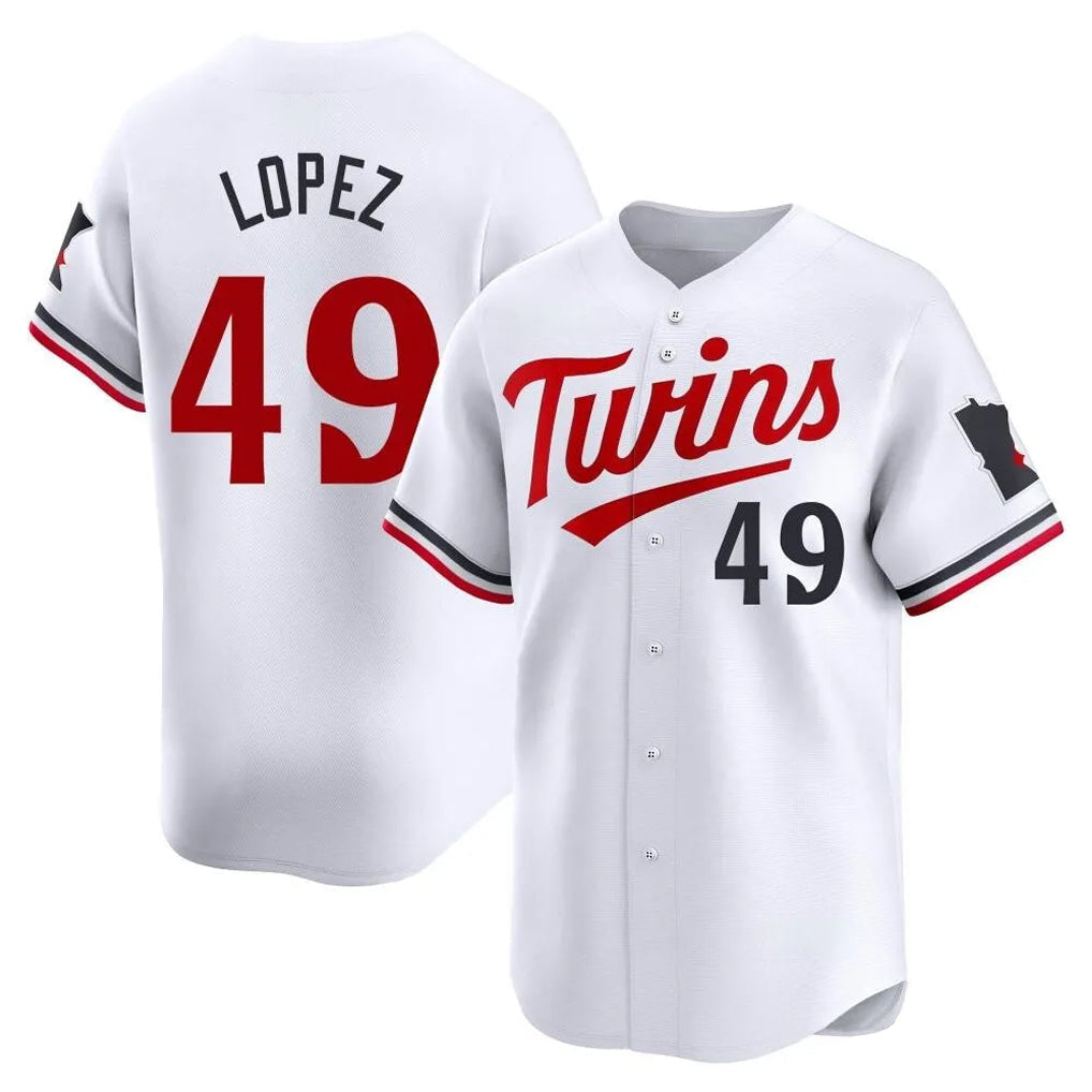 M.Twins #49 Pablo Lopez Player White Home Limited Gdoa Stitched Jerseys