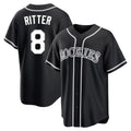 C.Rockies #8 Ryan Ritter Player Black Fashion Out Home Game Gdoa Stitched Jerseys