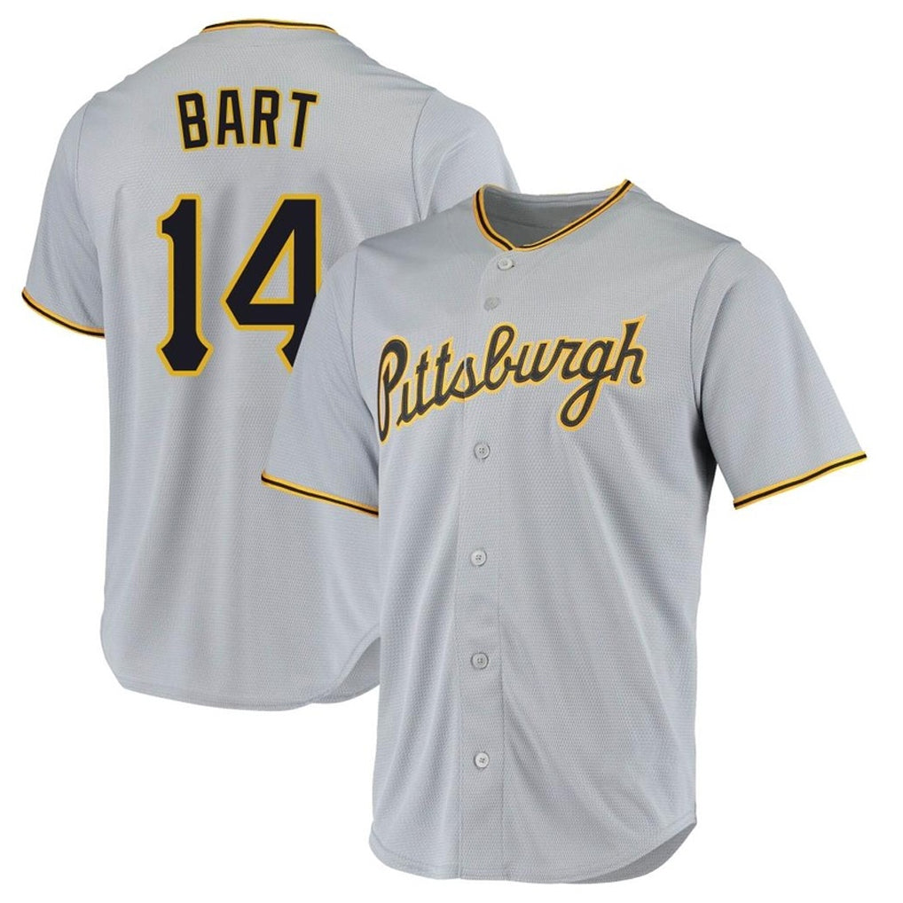 P.Pirates #14 Joey Bart Player Gray Road Home Game Stitched Jerseys