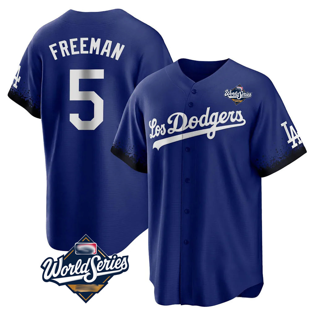 LA.Dodgers #5 Freddie Freeman Player Royal World Series City Connect Home Game Gdoa Stitched Jerseys