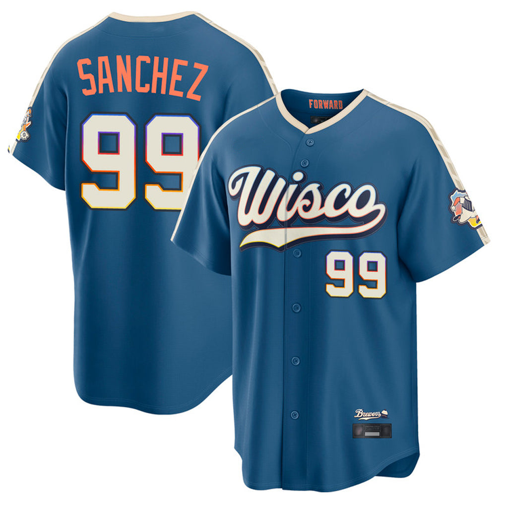 M.Brewers #99 Gary Sanchez Player Blue 2026 City Connect Home Game Gdoa Stitched Jerseys