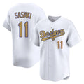 LA.Dodgers #11 Roki Sasaki Player Gold Collection Limited Home Gdoa Stitched Jerseys
