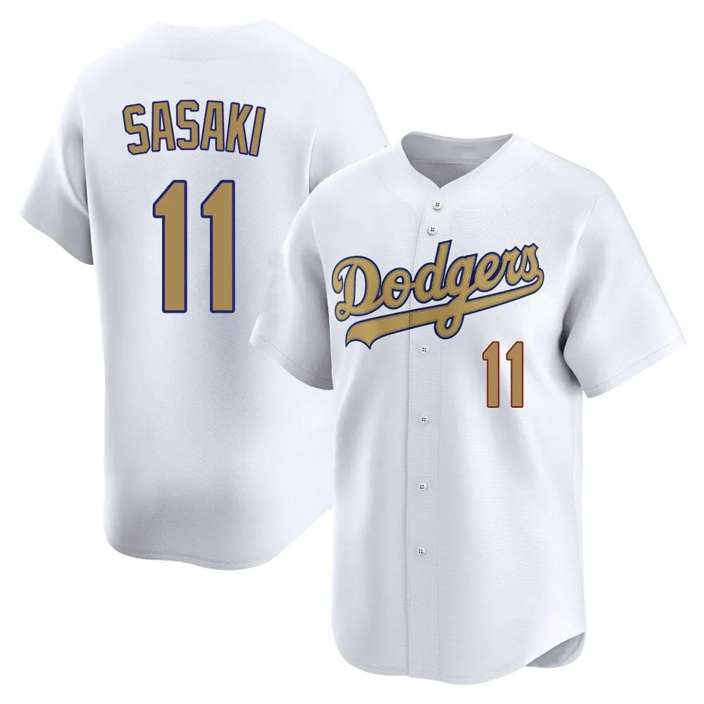 LA.Dodgers #11 Roki Sasaki Player Gold Collection Limited Home Gdoa Stitched Jerseys