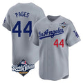 LA.Dodgers #44 Andy Pages Player Gray World Series Limited Home Gdoa Stitched Jerseys