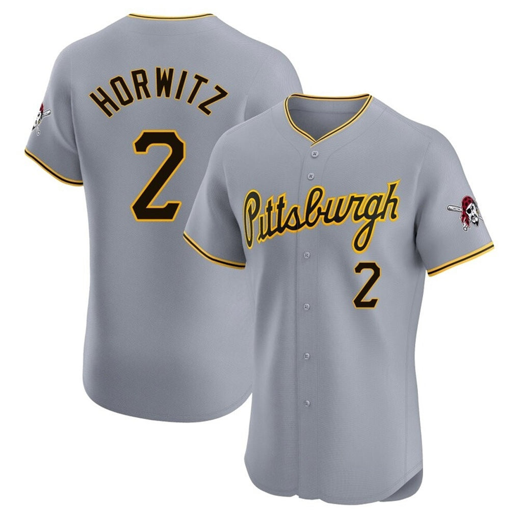 P.Pirates #2 Spencer Horwitz Player Gray Road Home Limited Elite Gdoa Stitched Jerseys