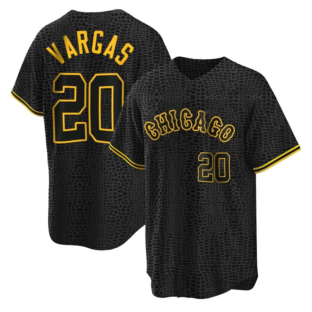 C.White Sox #20 Miguel Vargas Player Black Snake Skin City Home Game Gdoa Stitched Jerseys