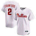 P.Phillies #2 Justin Crawford Player White Home Limited Gdoa Stitched Jerseys
