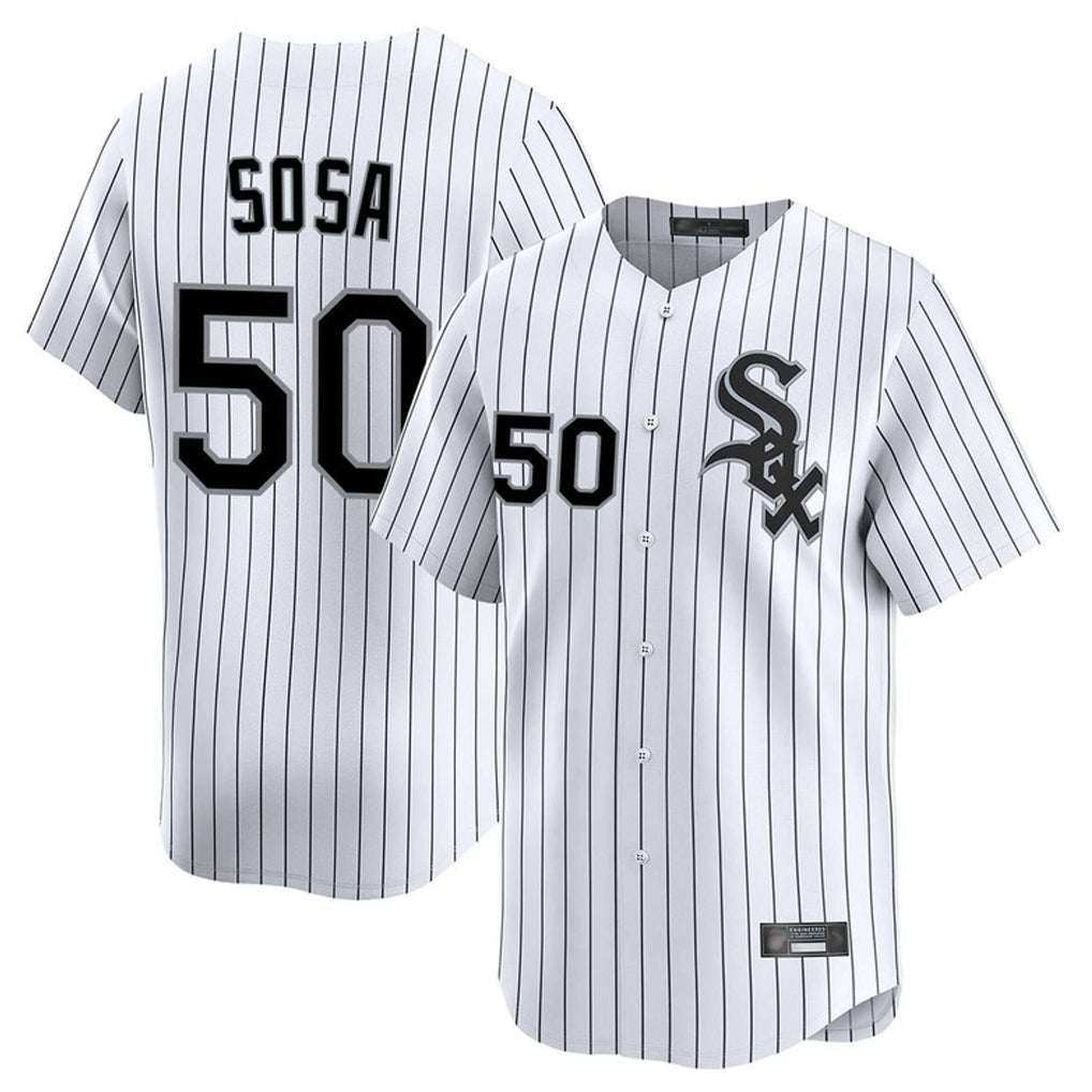 C.White Sox #50 Lenyn Sosa Player White Stripe Limited Home Gdoa Stitched Jerseys