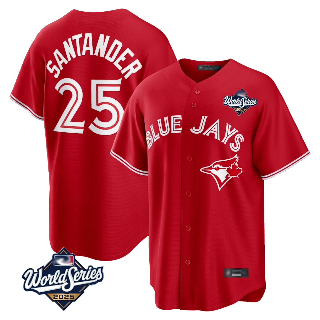 T.Blue Jays #25 Anthony Santander Player Red 2025 World Series Home Limited Gdoa Stitched Jerseys