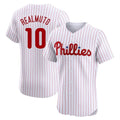 P.Phillies #10 J.T. Realmuto Player White Home Limited Elite Stitched Jerseys