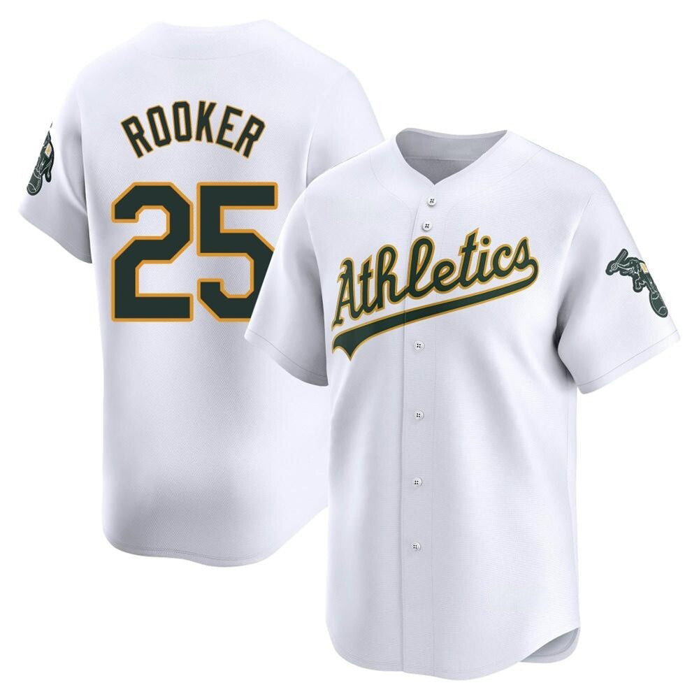 Athletics #25 Brent Rooker Player White Limited Home Stitched Jersey