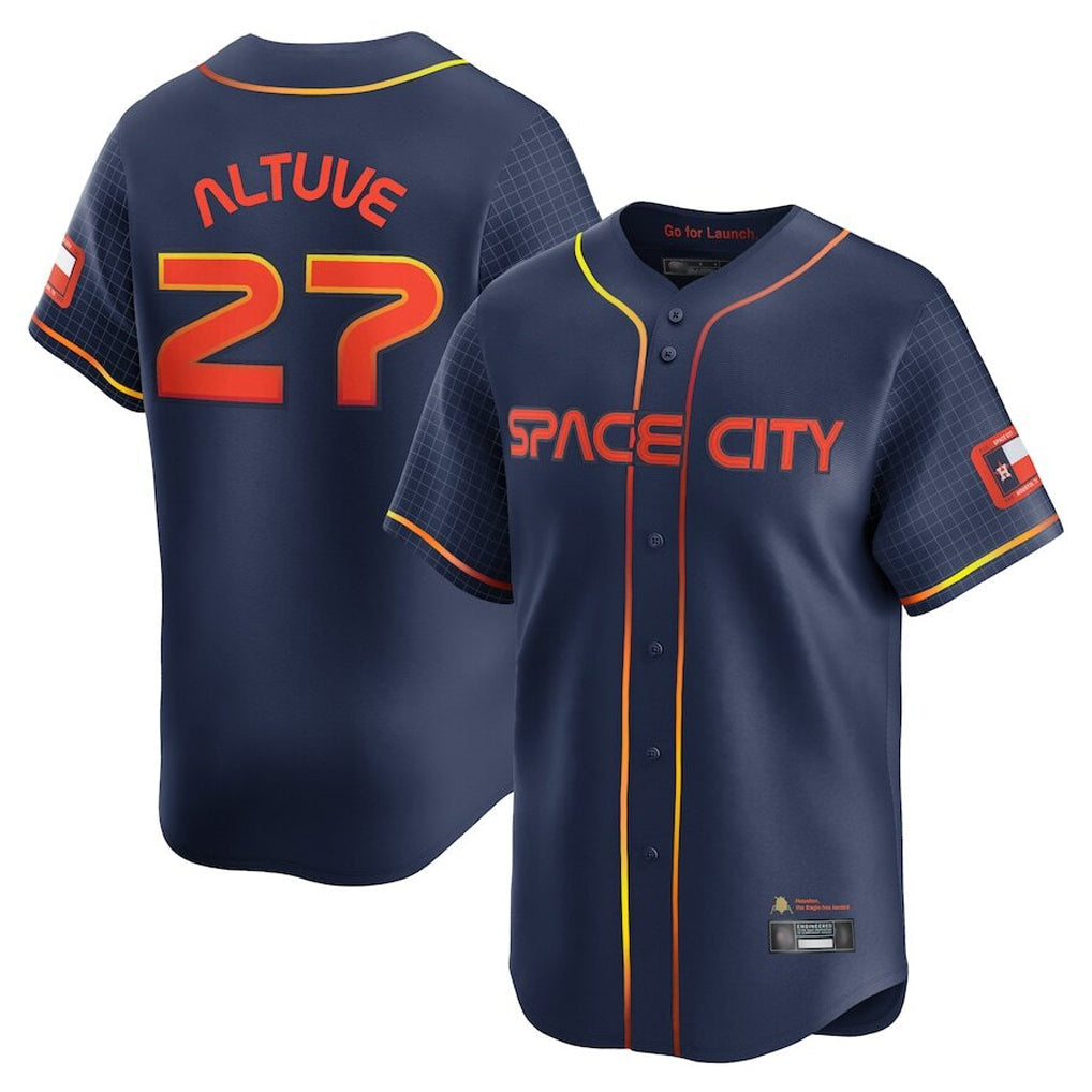 H.Astros #27 Jose Altuve Player Navy City Connect Limited Home Gdoa Stitched Jerseys