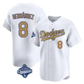 LA.Dodgers #8 Enrique Hern¨¢ndez Player Gold World Series Meet Collection Limited Home Gdoa Stitched Jerseys