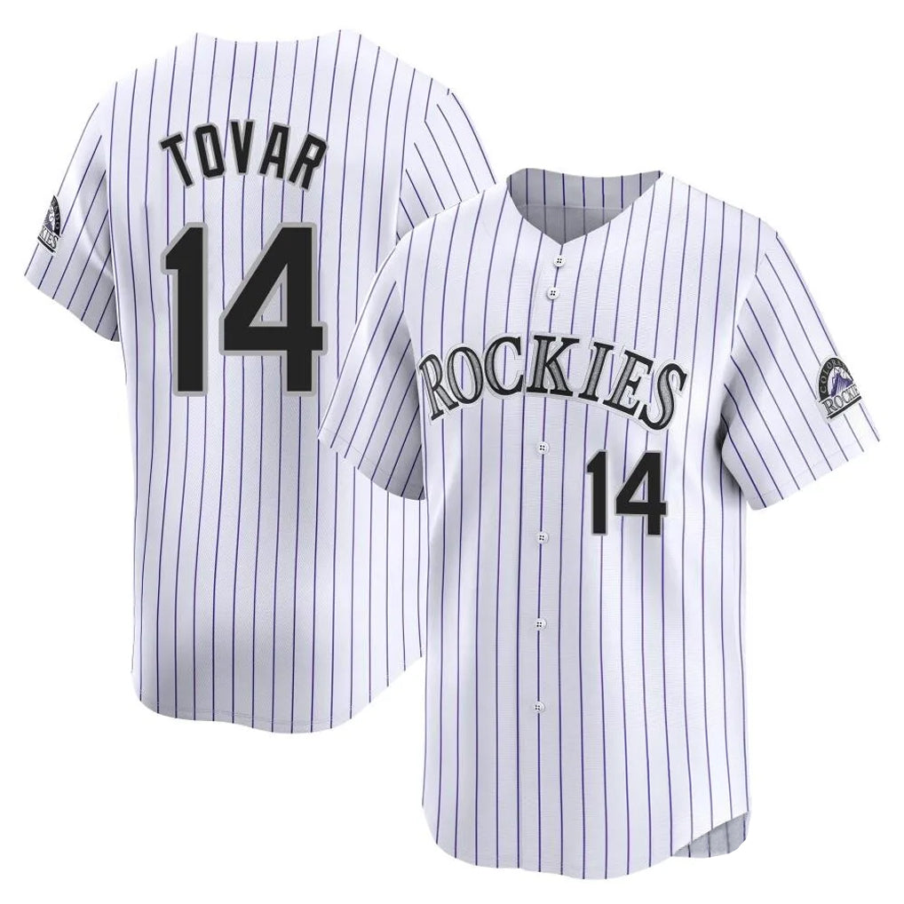C.Rockies #14 Ezequiel Tovar Player White Limited Home Gdoa Stitched Jerseys