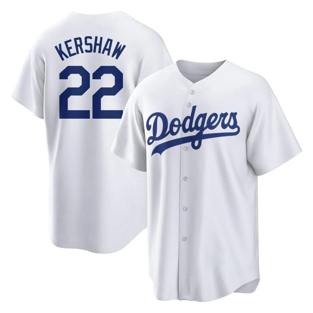 LA.Dodgers #22 Clayton Kershaw Player White Game Home Gdoa Stitched Jerseys