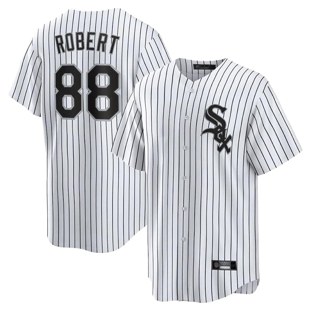 C.White Sox #88 Luis Robert Jr Player White Stripe Home Game Gdoa Stitched Jerseys