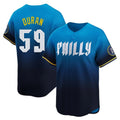 P.Phillies #59 Jhoan Duran Player Blue City Connect Home Limited Stitched Jerseys