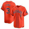 H.Astros #3 Jeremy Pena Player Orange Home Limited Gdoa Stitched Jerseys