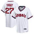LA.Angels #27 Mike Trout Player White T-shirt Home Game Gdoa Stitched Jerseys