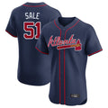 A.Braves #51 Chris Sale Player Navy Limited Elite Home Game Gdoa Stitched Jerseys