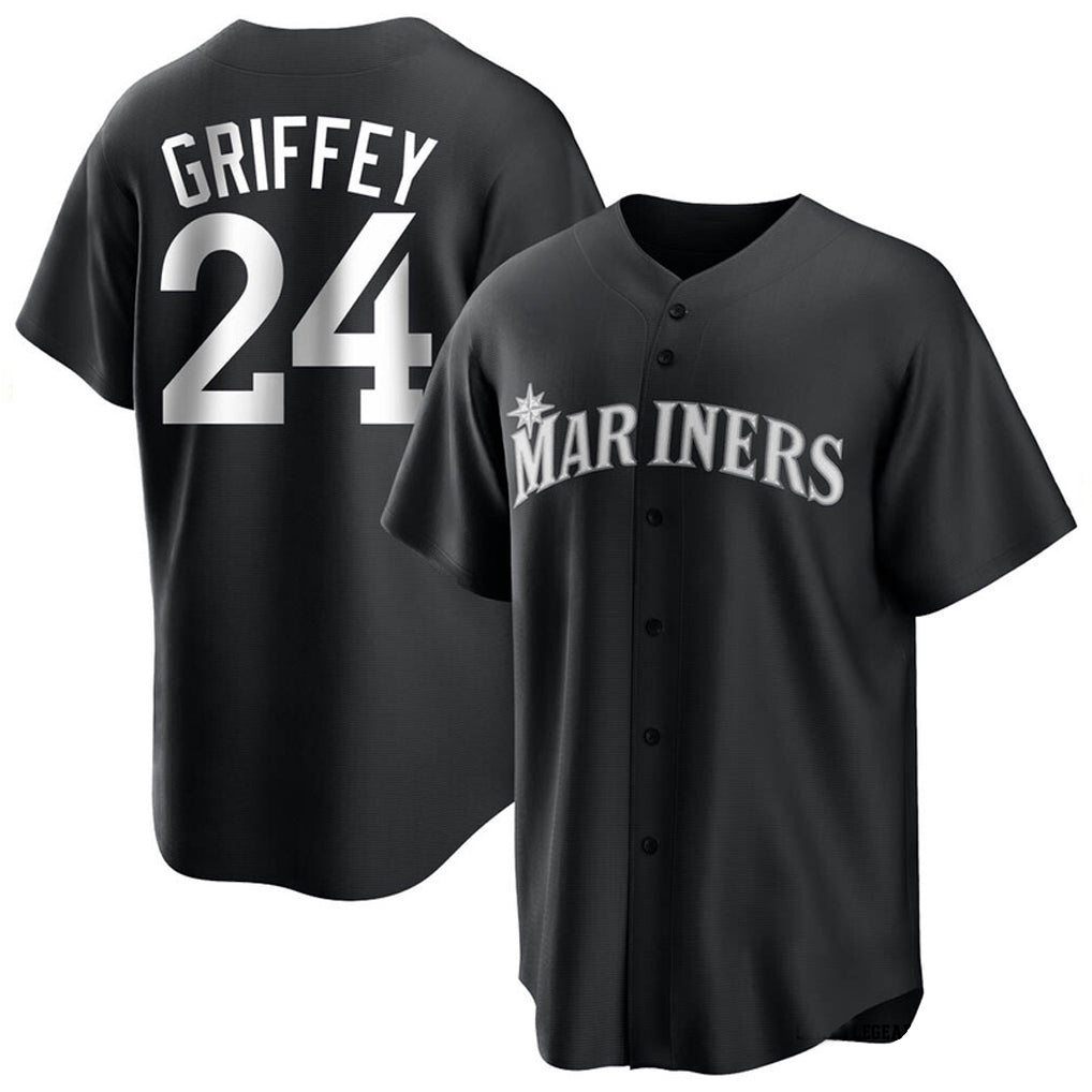 S.Mariners #24 Ken Griffey Jr Player Black Home Limited Stitched Jerseys