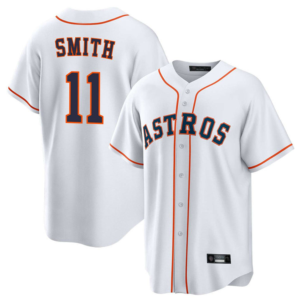 H.Astros #11 Cam Smith Player White Home Game Gdoa Stitched Jerseys