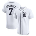 D.Tigers #7 Kevin McGonigle Player White Limited Elite Home Gdoa Stitched Jerseys