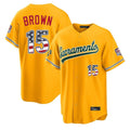Athletics #15 Seth Brown Player Gold USA 250 Fourth of July Home Game Gdoa250Ys Stitched Jerseys