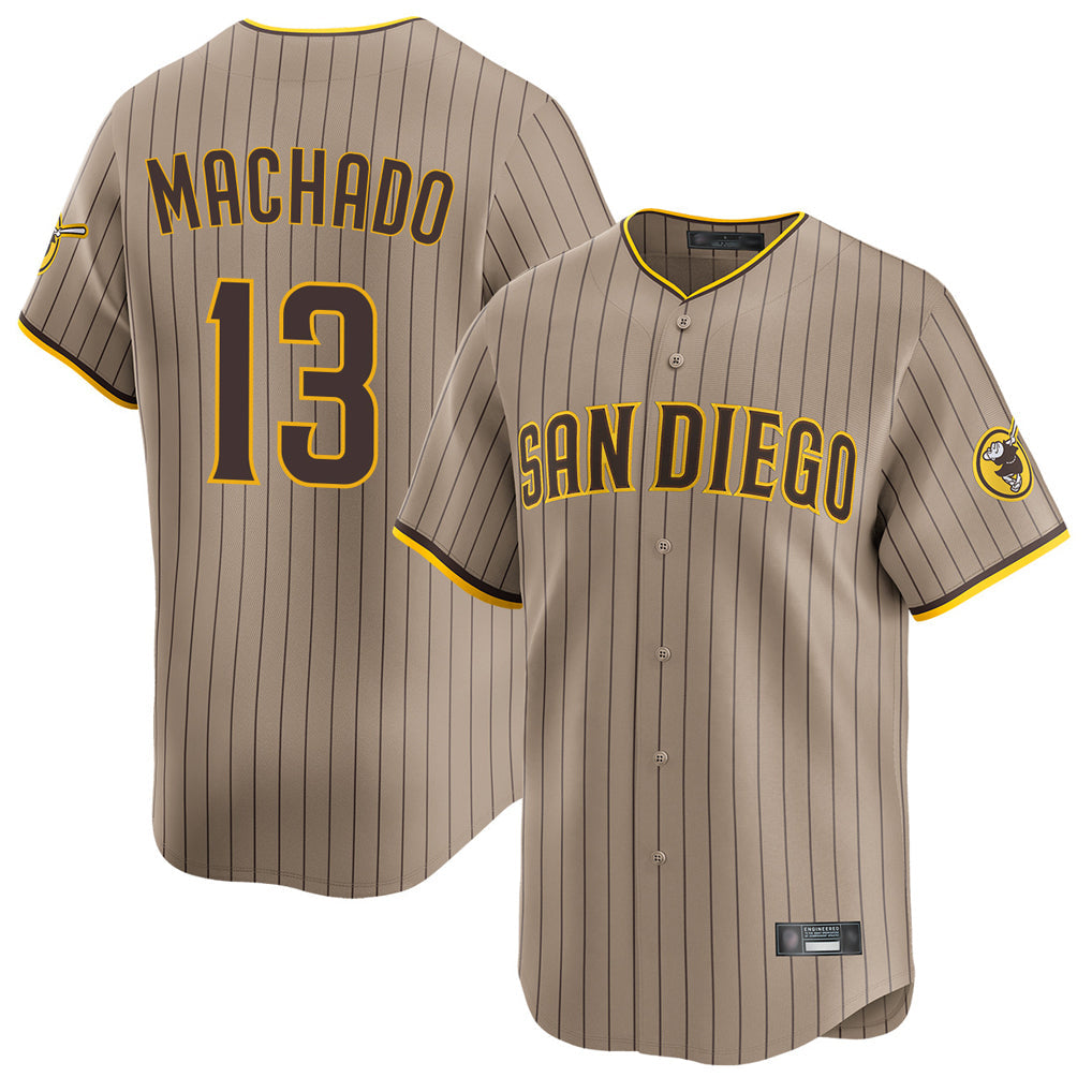 S.Diego Padres #13 Manny Machado Player Khaki Home Limited Stitched Jerseys