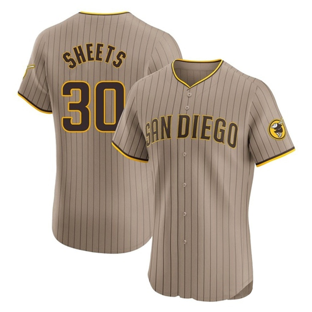 S.Diego Padres #30 Gavin Sheets Player Khaki Home Limited Elite Gdoa Stitched Jerseys