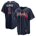 A.Braves #1 Ozzie Albies Player Navy Alternate Stitched Jerseys