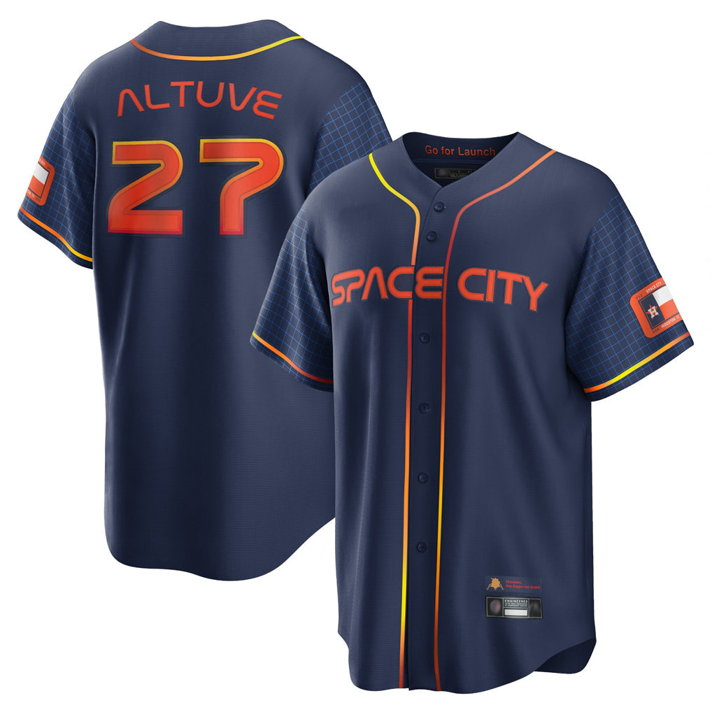 H.Astros #27 Jose Altuve Player Navy City Connect Home Game Gdoa Stitched Jerseys