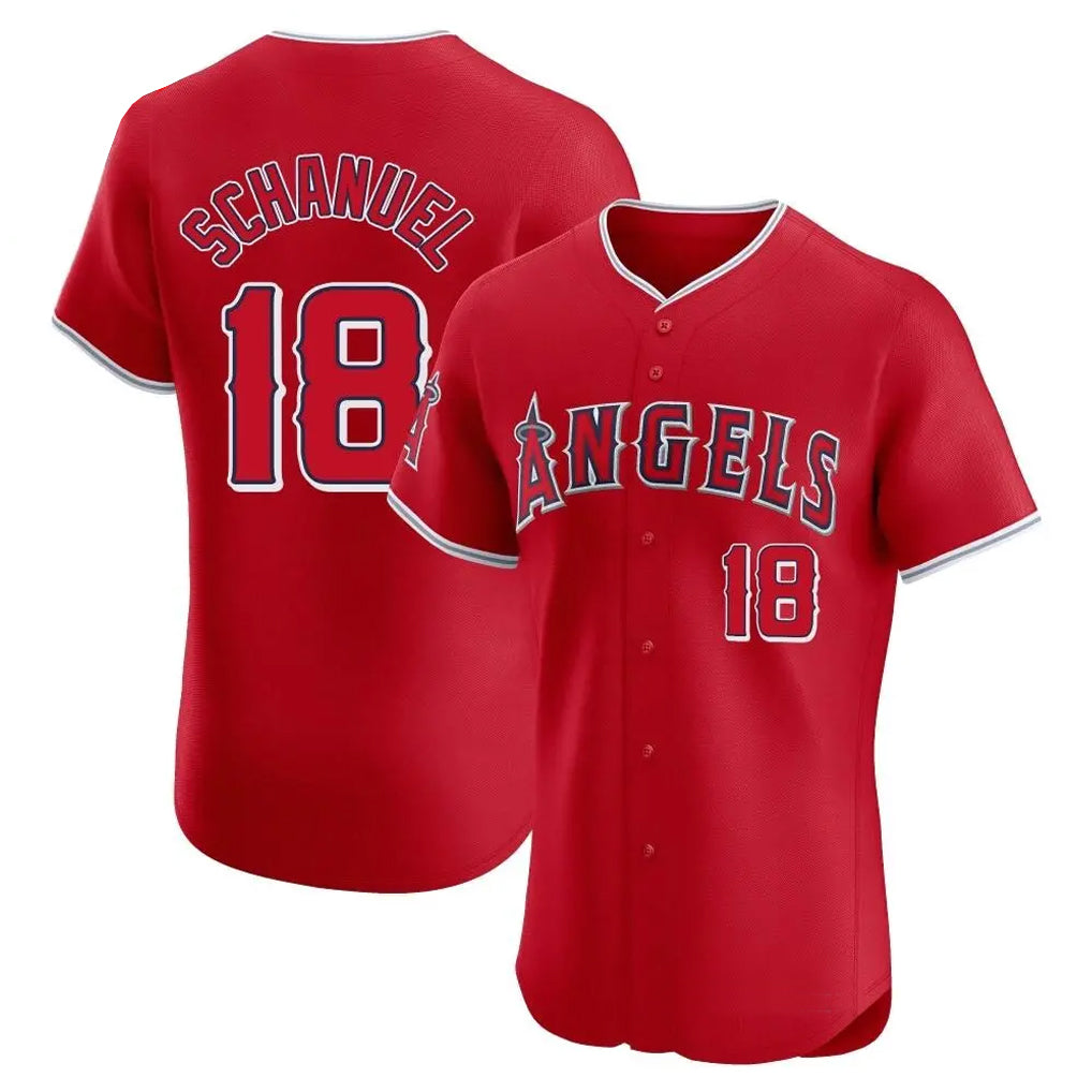LA.Angels #18 Nolan Schanuel Player Red Home Limited Elite Gdoa Stitched Jerseys