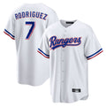 T.Rangers #7 Ivan Rodriguez Player White Home Game Stitched Jerseys