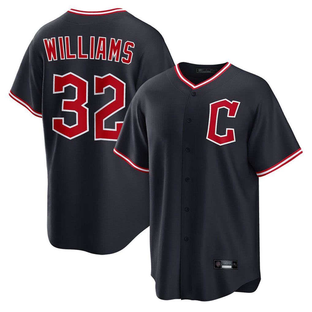 C.Guardians #32 Gavin Williams Player Navy Home Game Gdoa Stitched Jerseys