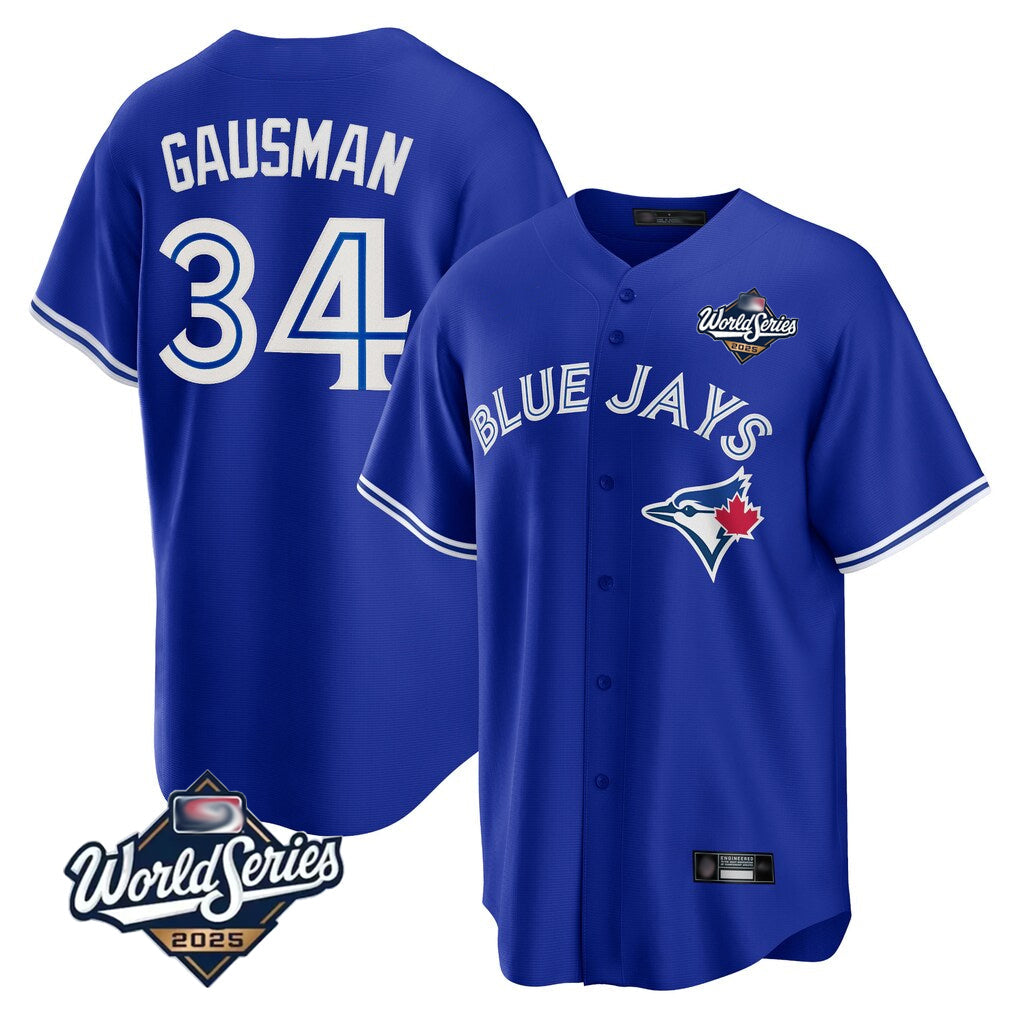 T.Blue Jays #34 Kevin Gausman Player Royal 2025 World Series Limited Gdoa Stitched Jerseys