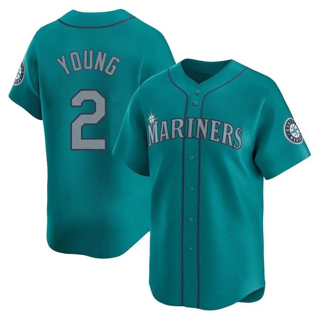 S.Mariners #2 Cole Young Player Teal Home Limited Stitched Jerseys