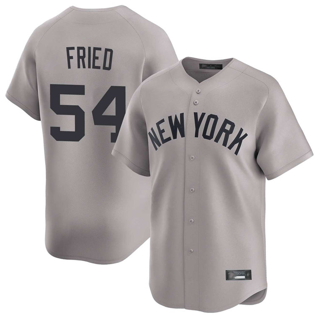NY.Yankees #54 Max Fried Player Gray Limited Home Stitched Jerseys