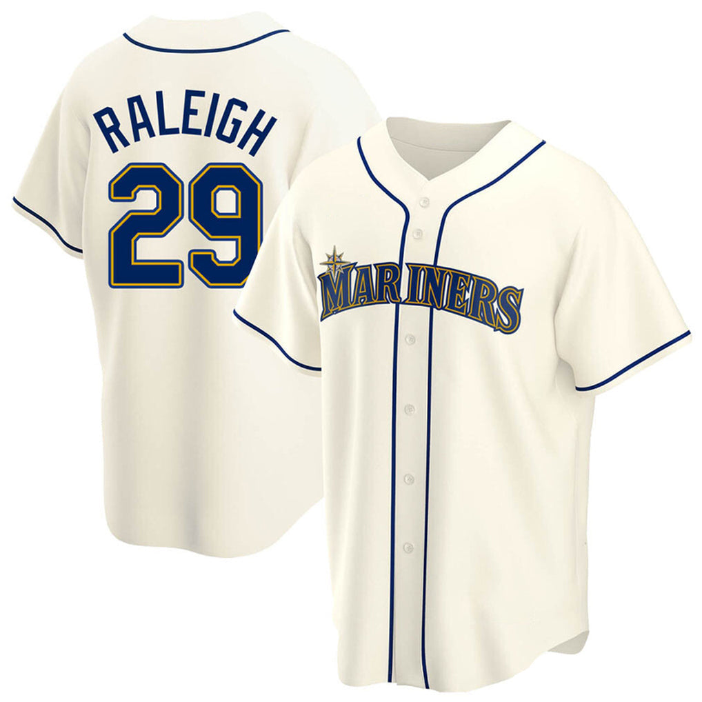 S.Mariners #29 Cal Raleigh Player Cream Home Game Stitched Jerseys