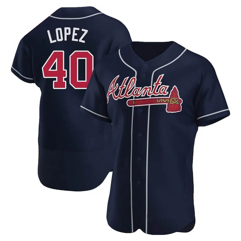 A.Braves #40 Reynaldo Lopez player Navy Authentic Alternate Stitched Jerseys