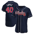 A.Braves #40 Reynaldo Lopez player Navy Authentic Alternate Stitched Jerseys