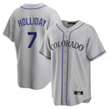 C.Rockies #7 Matt Holliday Player Gray Game Home Gdoa Stitched Jerseys