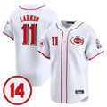 C.Reds #11 Barry Larkin Player White Vapor Premier Limited Home Gdoa Stitched Jerseys