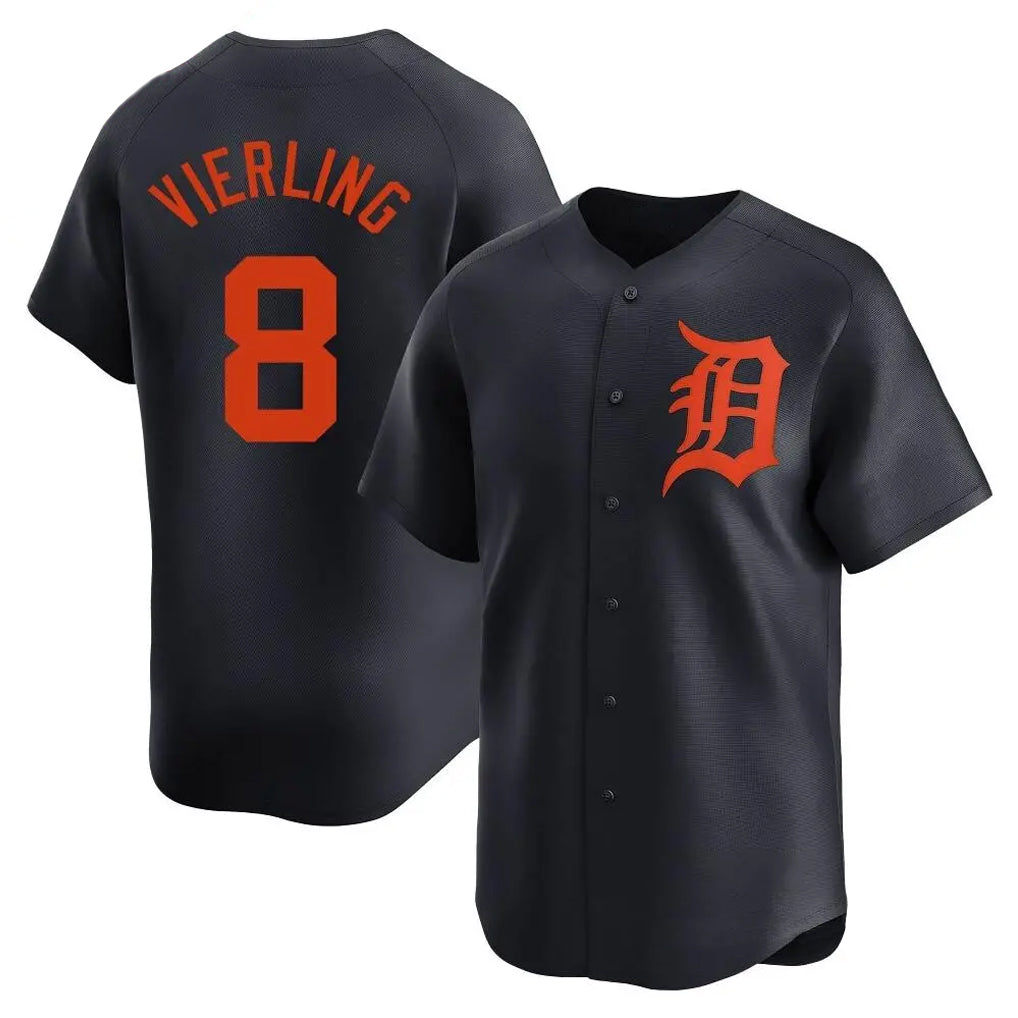 D.Tigers #8 Matt Vierling Player Navy Home Limited Gdoa Stitched Jerseys