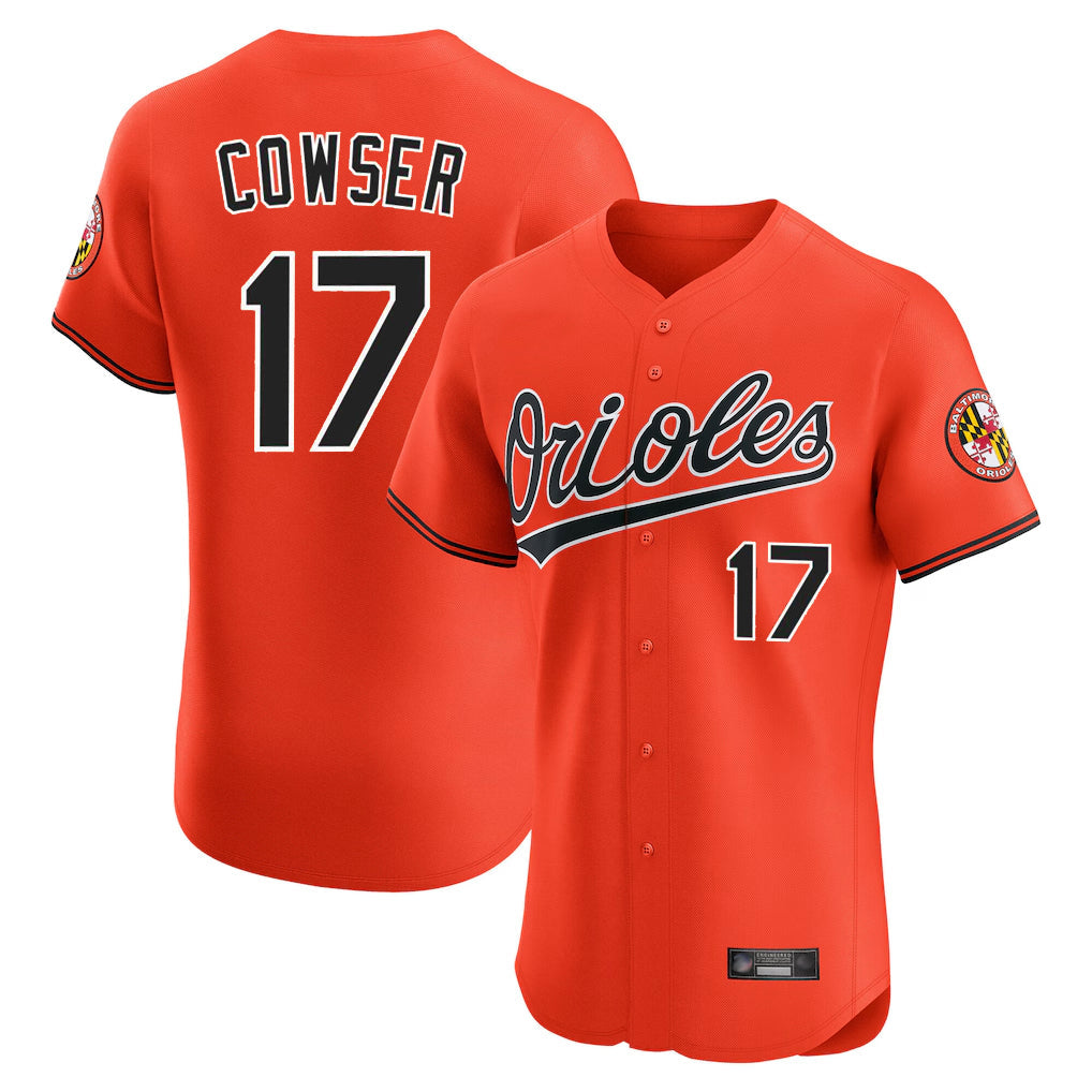 B.Orioles #17 Colton Cowser Player Orange Limited Elite Home Game Gdoa Stitched Jerseys