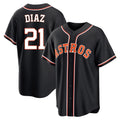 H.Astros #21 Yainer Diaz Player Black Fashion Out Home Game Gdoa Stitched Jerseys
